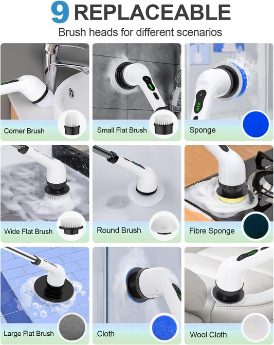 9-in-1 Electric Spin Scrubber - (1 Set)