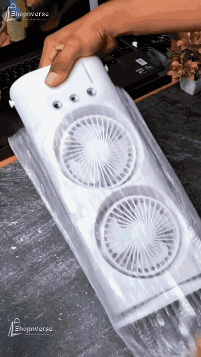 Portable Dual Head Air Cooler Fan with Remote – Powerful Desktop Cooling System